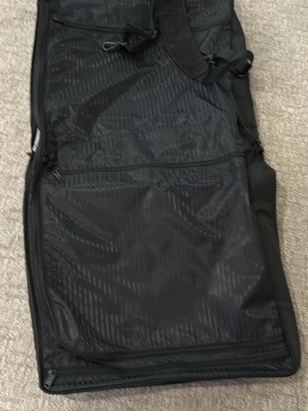 Tumi Black Foldable Garment Bag with Front Pockets